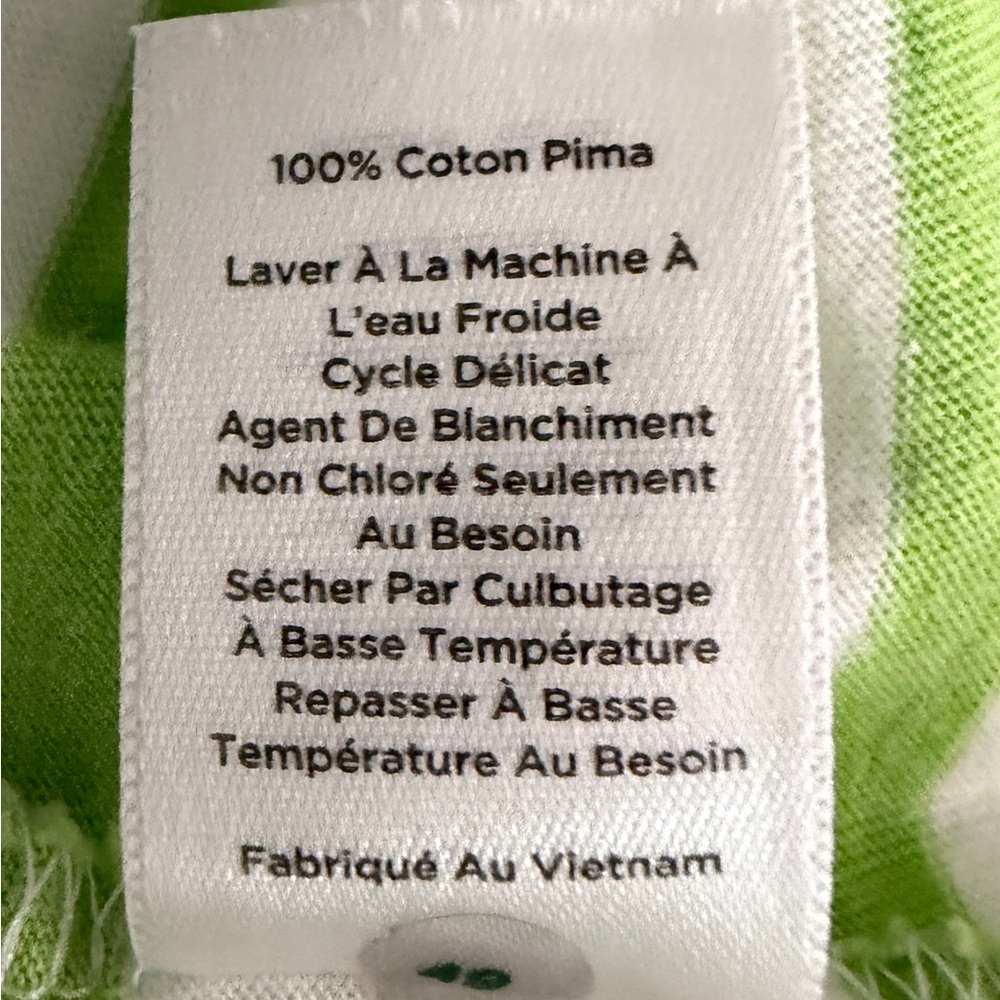 Talbots Green and White Cotton Striped Short Sleeve Tee Size L - Picture 8 of 8